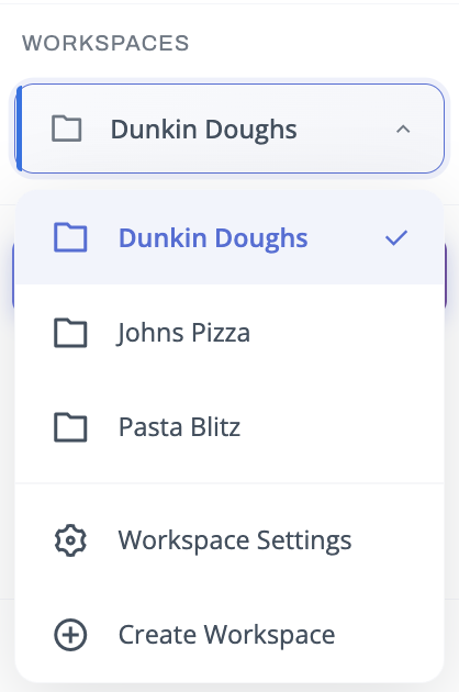 PostCanvas Workspace Selector